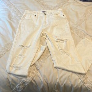 Ripped White Mom Jean